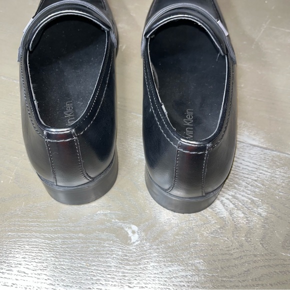 Calvin Klein Black Slip On Dress Shoes Men’s US  8 EUR 41 Silver Logo loafers main image 2
